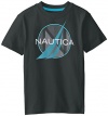 Nautica Little Boys' N Logo Tee, Carbon, Medium