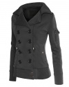RubyK Womens Classic Double Breasted Pea Coat Jacket