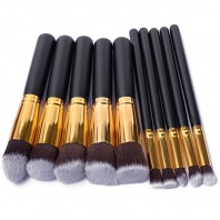 10 PCS Professional Makeup Set Pro Kits Brushes Makeup Cosmetics Brush Tool with Free Powder Puff