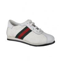 Gucci Kid's Toddler's Logo Print Leather Sneakers Shoes Size US 10 EU 27