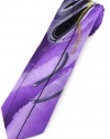 Jerry Garcia Mens Pure Silk Designer Tie Abstract Watercolor Print Purple Gold Black