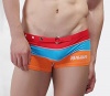 Koson-Man Men's Summer Stretch Buckle Swimwear Strips Swimming Trunks (Red Size XL)