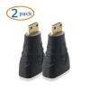 Cable Matters® 2 Pack, Gold Plated Mini HDMI to HDMI Male to Female Adapter