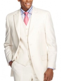 Sean John Cream Striped Blazer 48 Regular 48R 2-Buttons Suit-Separates