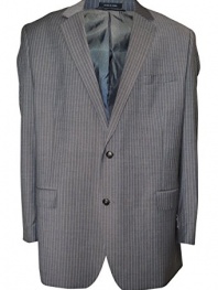 Sean John Men`s Jacket Grey Stripe Two Button Wool Blend Sport Coat (48L)