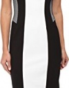 Calvin Klein Women's Color Block Sheath Dress White/Black Dress 8