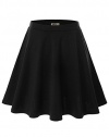 Doublju Women Plus-size Versatile Strechy Flared Skater Skirt