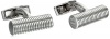 Tateossian Men's Pure Classic Silver Ribbed Cylinder Cufflinks