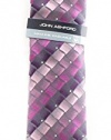 John Ashford Men's Miami Geo Machine Washable Neck Tie Charcoal / Purple