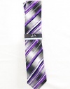 John Ashford Men's Nickel Stripe Machine Washable Neck Tie Purple / Multi