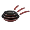Rachael Ray Porcelain Enamel II Nonstick 7-1/2-Inch, 9-1/4-Inch and 11-Inch Skillets Triple Pack, Red Gradient