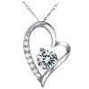 LadyHouse Micro Zircon Love Design Elegant Female Peach Heart Pendant Necklace