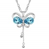 LadyHouse Austrian Crystal Long Sweater Dragonfly Pendant Chain
