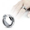 STR-0019 4mm High Polished Stainless Steel Triple Band Ring; Comes Free Gift Box