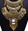Girl Era Womens Luxury Vintage Portrait Coin Jewelry Big Crystal Pendant Necklace