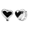Romantic Time Antique Silver Plated Heart Shaped Accented Hoop Earrings
