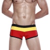 eMayLu Men's Strips Soft Swimming Swimwear Underwear Trunks (YeMMowRed Size XL)