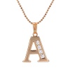 Snowman Lee 18K Rose Gold Plated Diamond Gift Letter A Pendant Necklace