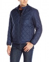 Marc New York by Andrew Marc Men's Orchard Quilted Moto Jacket with Removable Sherpa Lining, Ink, Large