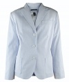 Ralph Lauren Women's Plus Size Three-Button Seersucker Blazer Jacket