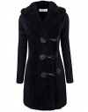 Micmall Womens Wool Blended Classic Hood Pea Coat Jacket