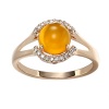 Snowman Lee Yellow Agate Ring Diamond 18k Rose Gold Plated Female Ring Wedding Ring