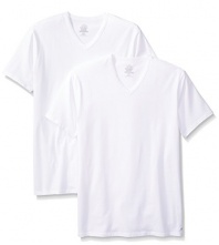 Calvin Klein Men's 2 Pack Cotton Stretch V-Neck T-Shirt, White, Medium
