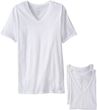 Calvin Klein Men's 3 Pack Cotton Classics Slim Fit V-Neck T-Shirt, White, Medium