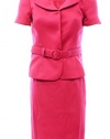 Tahari By ASL Women's Textured Notch-Collar Skirt Suit Set