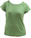 Lauren Ralph Lauren Plus Size Striped Short Sleeve Top - Green White