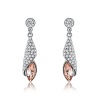 Bling Women's Volly Elegant Champagne Dimand with Full Crystal Drop Earrings Pear-shaped Earrings