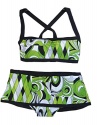 Michael Kors Retro Print Cross Back Bra & Skirt Bikini Swimsuit Set