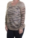 Kensie Long-sleeve Scoop-neck Printed Fawn Combo Xs