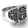 Stainless Steel Ring for Men, Shields Ring Gothic Silver Band 18MM Epinki