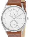 Skagen Men's SKW6176 Holst Stainless Steel Watch With Brown Leather Band