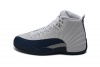 Nike Mens Air Jordan 12 Retro French Blue White/French Blue-Metallic Silver Leather
