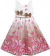 Sunny Fashion Girls Dress Brown Butterfly Double Bow Tie Party Sundress