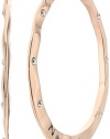 GUESS Basic Rose Gold Wavy with Stones Hoop Earrings