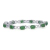 Sterling Silver Oval Green Jade gemstones Love Friendship Link Infinity Bracelet, 7