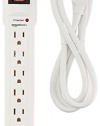 AmazonBasics 6-Outlet Surge Protector Power Strip, 790 Joule - White