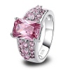 Psiroy Women's 925 Sterling Silver 5cttw Pink Topaz Filled Ring