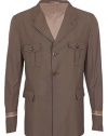 Gucci Men's Brown Cotton Button Up Officer Jacket Coat US XXL EU 56