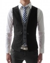 VE34 TheLees Mens premium layered style slim vest waist coat
