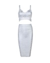 Whoinshop Women's Bodycon Skirt Set 2 Pieces Sleeveless Celebrity Bandage Dress
