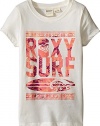 Roxy Kids Girl's Short Sleeve Tee with Roxy Logo (Little Kids/Big Kids) Sea Salt T-Shirt LG (12-14 Big Kids)