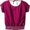 Roxy Kids Girl's Zinnia Top (Toddler/Little Kids) Purple Wine T-Shirt 4 Little Kids