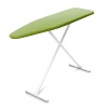 Homz T-Leg Adjustable Height Foam Pad Ironing Board with Cotton Cover, Green Cover