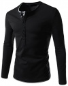 TheLees Mens Casual Long Sleeve Layered Style Button Tshirts