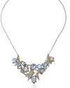 Alexis Bittar Crystal Encrusted Mosaic Lace Matte Rhodium/Gold Pendant Necklace