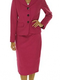 Evan Picone Two Piece Three Button Skirt Suit
